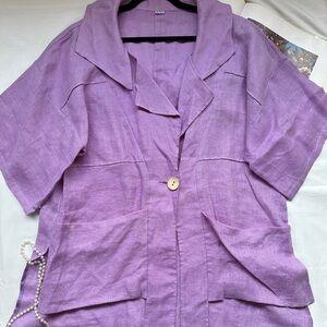 Lavender Linen Kimono cape